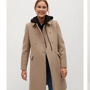 MANGO wool tan coat S